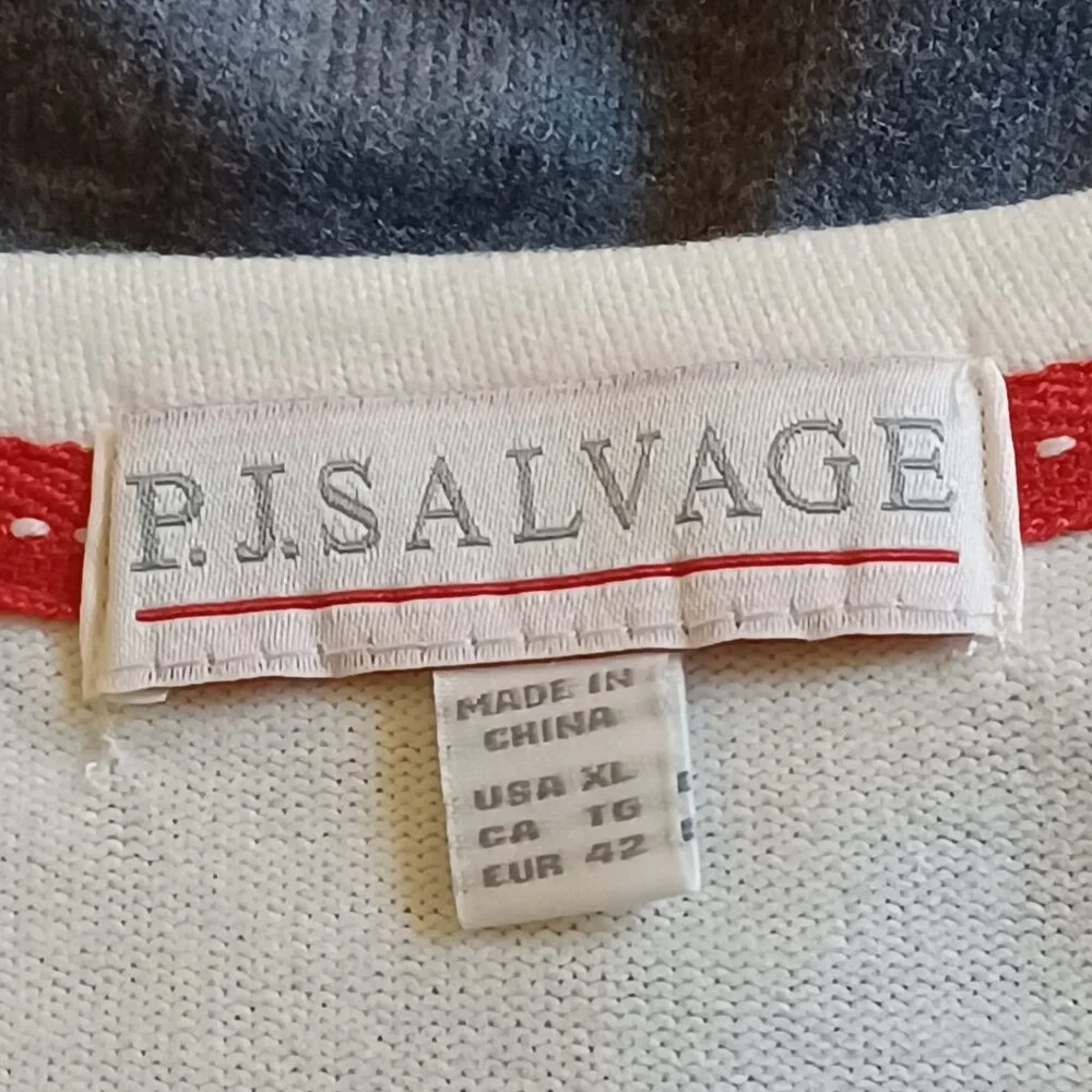 NEW! P.J. Salvage Fair Isle Print Knit Lounge Long Sleeve Top Size XL - Picture 6 of 10